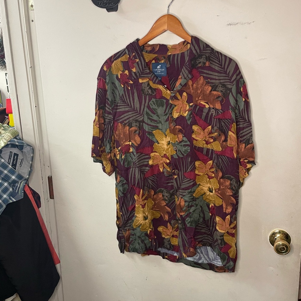 Caribbean Joe Island supply co short sleeve, button down, autumn color 🍂 shirt